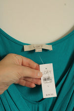 NEW Loft Bright Teal V-neck Wrap Tank Dress | L