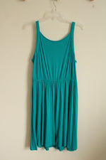 NEW Loft Bright Teal V-neck Wrap Tank Dress | L