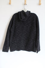 Marc Anthony Slim Fit Black Heathered Quilted Hoodie | L