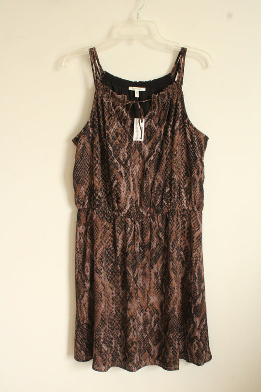 NEW Maurice's Snake Print Spaghetti Strap with Front Tie Dress | L