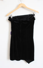 NEW Windsor Mina Black Velvet Rhinestone Strapless Mini Dress | S