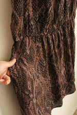 NEW Maurice's Snake Print Spaghetti Strap with Front Tie Dress | L