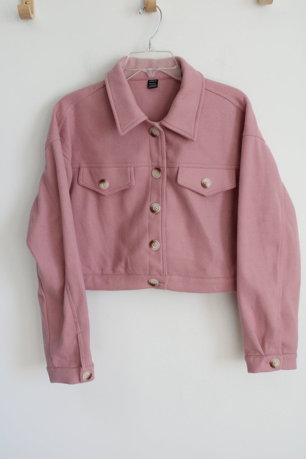 Shein Crop Pink Light Jacket | L