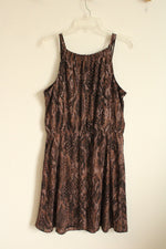 NEW Maurice's Snake Print Spaghetti Strap with Front Tie Dress | L