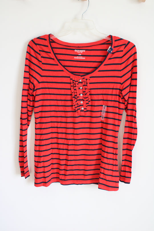NEW Old Navy Red Blue Striped Shirt | L