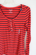 NEW Old Navy Red Blue Striped Shirt | L