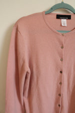 Jones New York Pink Cashmere Cardigan | L