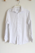 Calvin Klein Steel+ Regular Fit Herringbone White Button Down Shirt | 15 32/33 M