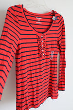 NEW Old Navy Red Blue Striped Shirt | L