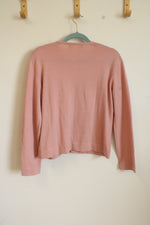 Jones New York Pink Cashmere Cardigan | L