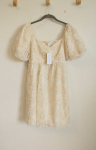 baltic born mini dress NEW Cream Carolina Embroidered Short look short dress with Farrow Long Sleeve Midi Size:14 W smarttag_womens