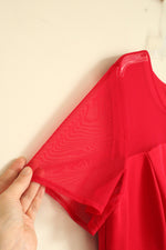 NEW Lane Bryant Red Fit and Flare SS Dress with Mesh Details | 22/24