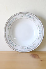 White & Green Floral China Silver Rim Soup Bowl Dish | 8"