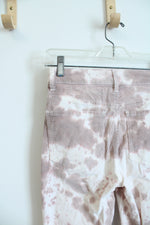 Forever 21 Pink & White Tie-Dyed Corduroy Flare Leg Pants | S