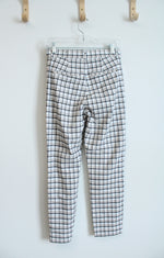 Hollister Ultra High Rise White Black & Tan Plaid Pants | S