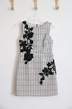 Betsey Johnson White & Black Checkered Floral Sheath Dress | 2
