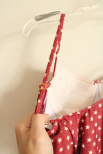 NEW We Wore What Maroon Star Belted One Piece Bathing Suit | XS
