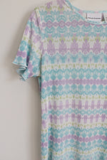 Alfred Dunner Purple Blue Pastel Robbed Top | S