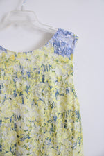 Lane Bryant Yellow & Blue Floral Ombre Lace Overlay Dress | 26