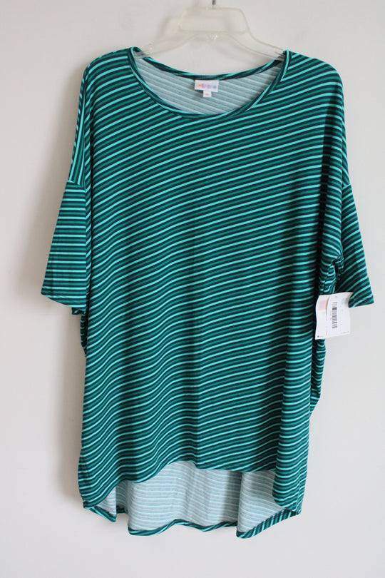 NEW LuLaRoe Blue Striped Irma Top | XL