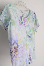Alfred Dunner Pastel Green Floral Top | M Petite