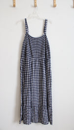 Lane Bryant Blue & White Checkered Maxi Dress | 26/28