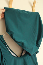 NEW Bloomchic Dark Teal One Piece Ruffle Swimsuit Dress with Bottoms | 12