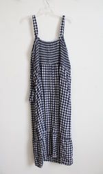 Lane Bryant Blue & White Checkered Maxi Dress | 26/28