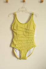 NEW Calvin Klein Lime Green Layered One Piece Bathing Suit | 12