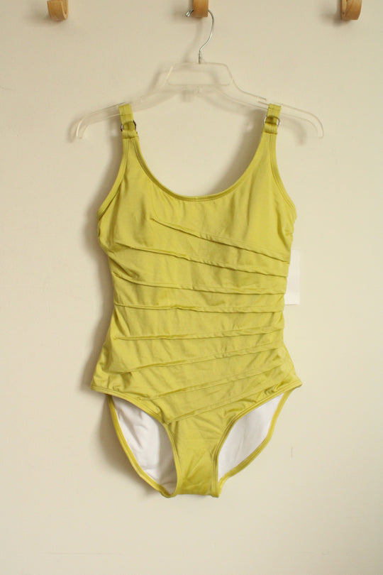 NEW Calvin Klein Lime Green Layered One Piece Bathing Suit | 12