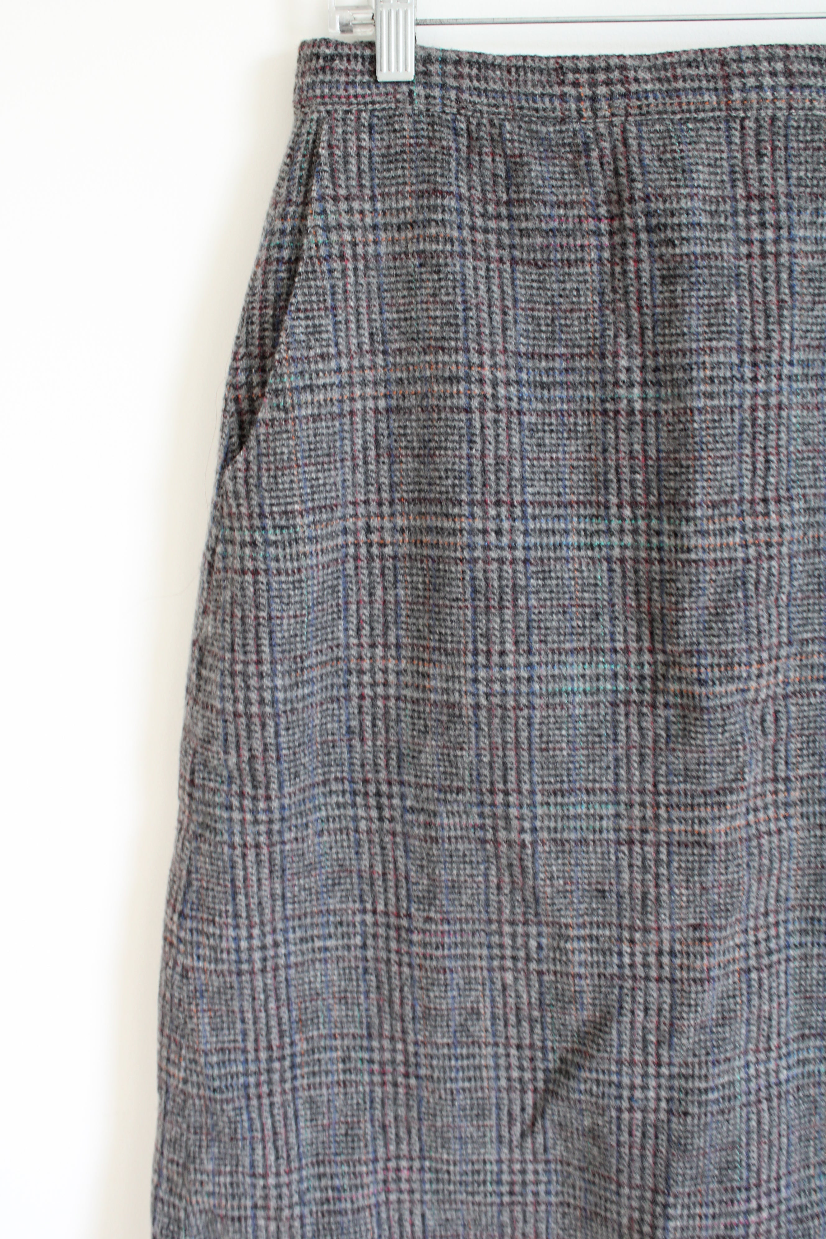 L.L. Bean Vintage Gray Plaid Skirt | 16 Petite