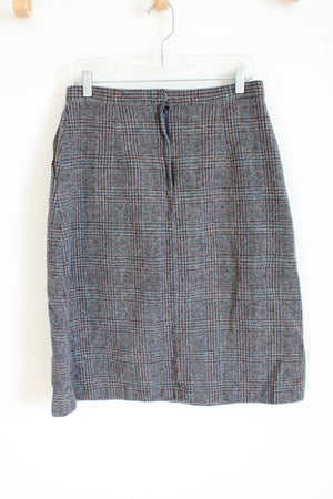 L.L. Bean Vintage Gray Plaid Skirt | 16 Petite