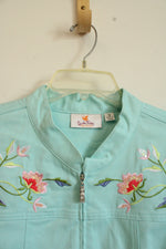Quaker Factory Turquoise Embroidered Jacket | 1X