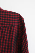 Chaps Red and Blue Checkered Button Down Long Sleeve Shirt | M