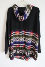 LuLaRoe Black Aztec Print Lightweight Hoodie | 3XL