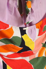 NEW Anne Cole Orange Green and Purple Tropical Printed Halter One Piece Swimsuit | 14