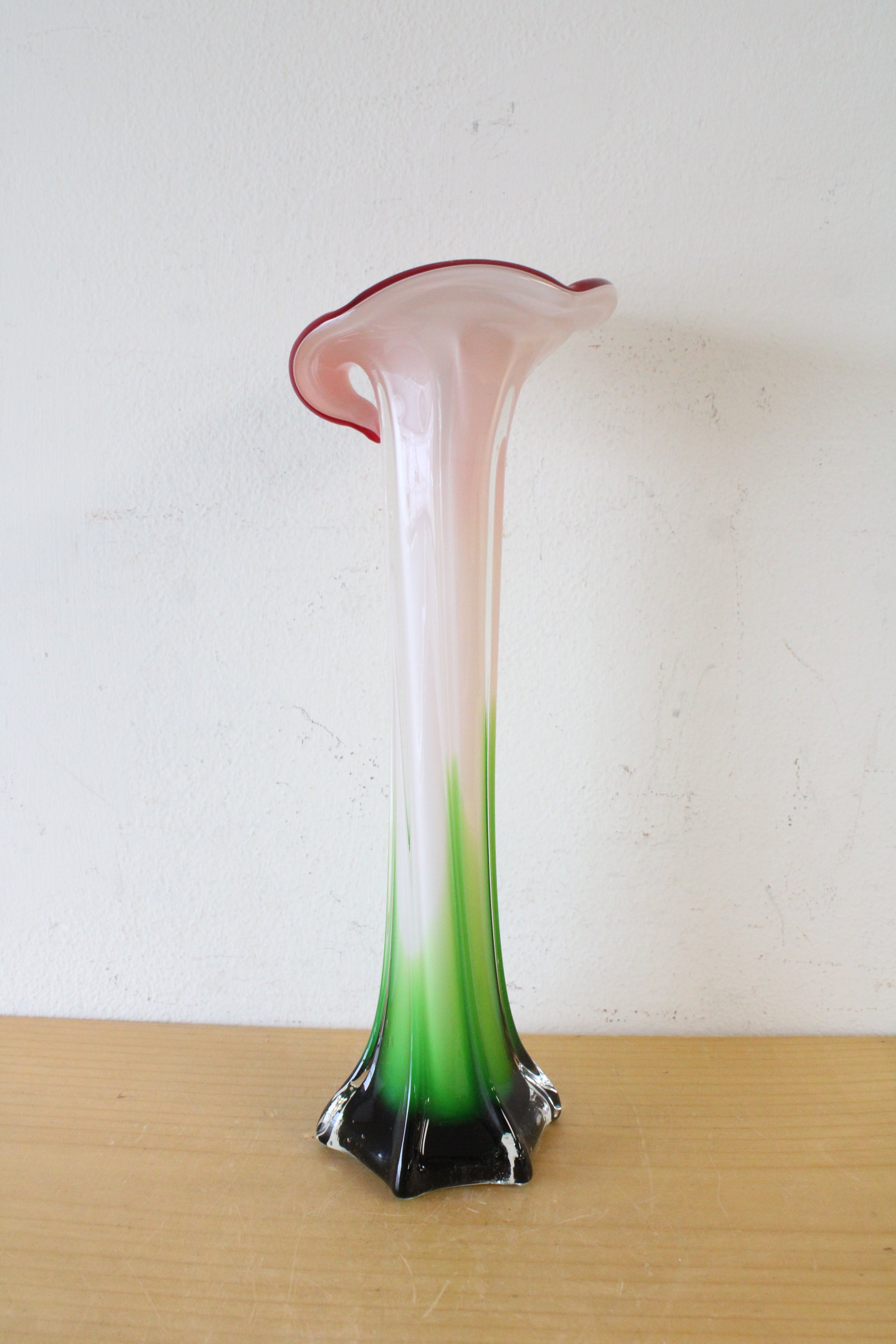 Red Jack in the Pulpit Calla Lilly Tall Decorative Murano Style Vase | 12"