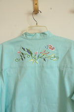 Quaker Factory Turquoise Embroidered Jacket | 1X