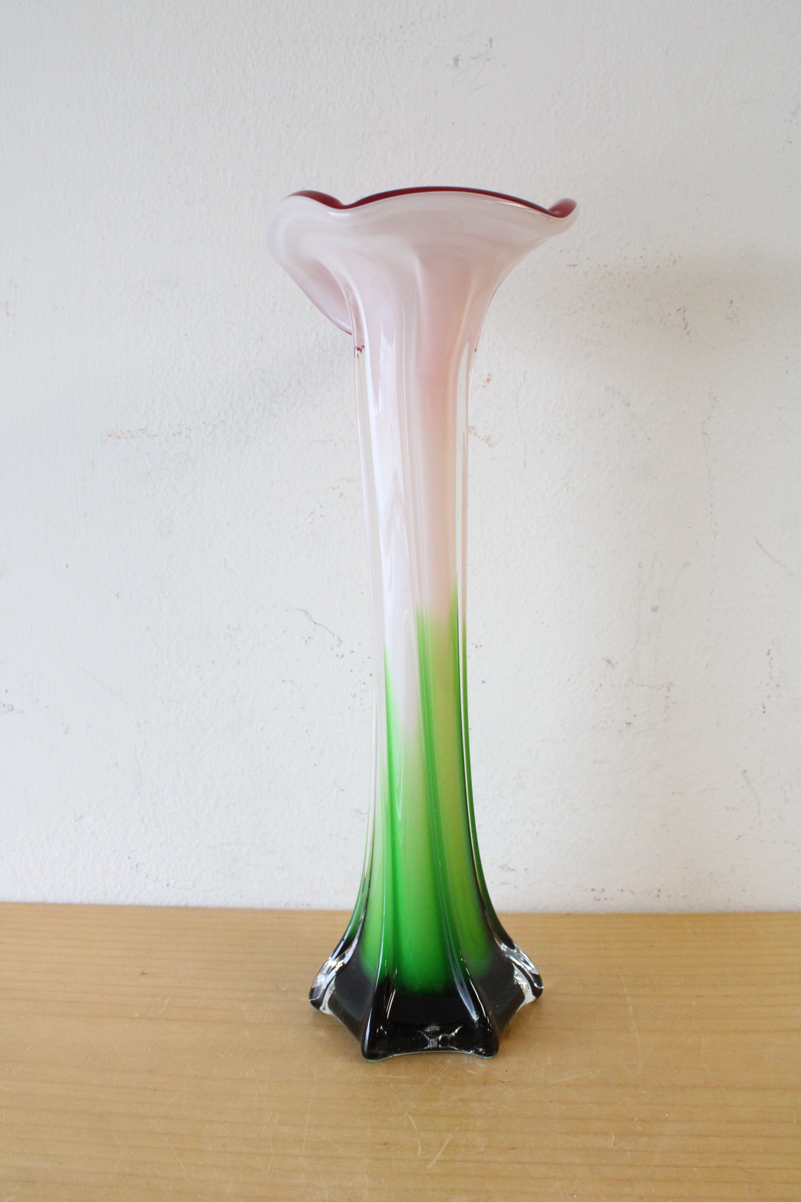 Red Jack in the Pulpit Calla Lilly Tall Decorative Murano Style Vase | 12"