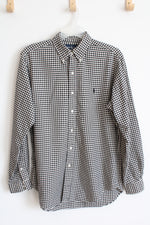 Ralph Lauren Black and White Checkered Button Down Long Sleeve Shirt | M