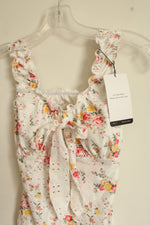 NEW Anewsta White Floral Lace Ruffled One Piece Swimsuit | XS