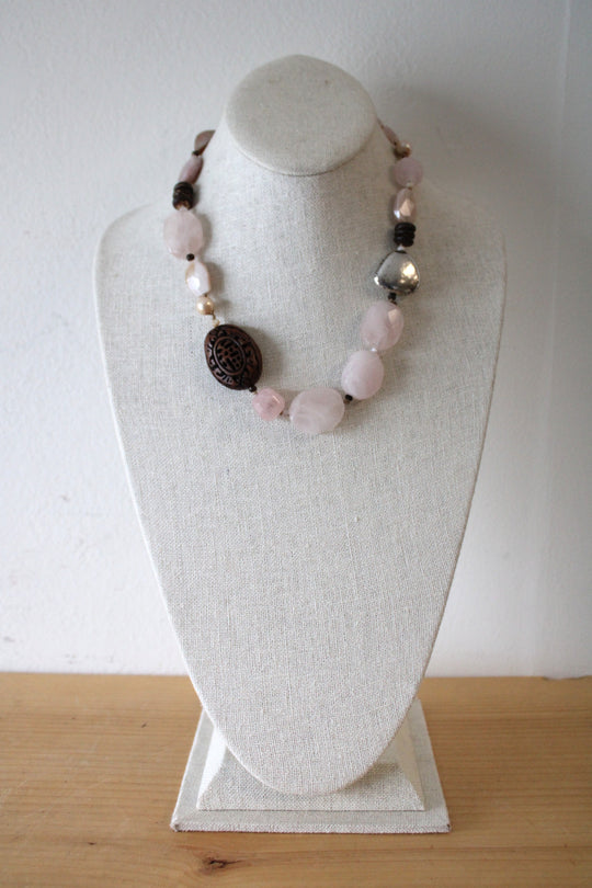 Silpada Rose Quartz Light Pink Beaded Necklace