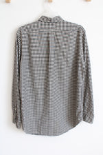 Ralph Lauren Black and White Checkered Button Down Long Sleeve Shirt | M