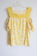 Lauren Conrad Yellow Cold Shoulder Top | XL