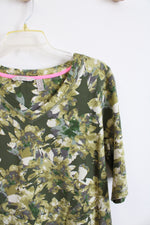 Isaac Mizrahi Green Floral Knit Dress | M