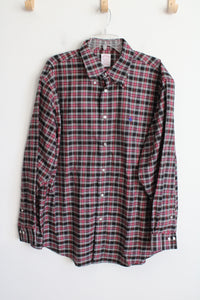Brooks Brothers Black Red Plaid Madison Button Down The Original Polo Shirt | XL