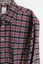 Brooks Brothers Black Red Plaid Madison Button Down The Original Polo Shirt | XL