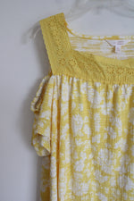 Lauren Conrad Yellow Cold Shoulder Top | XL