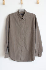 Nautica Gold and Blue Checkered Long Sleeve Button Down Shirt | M