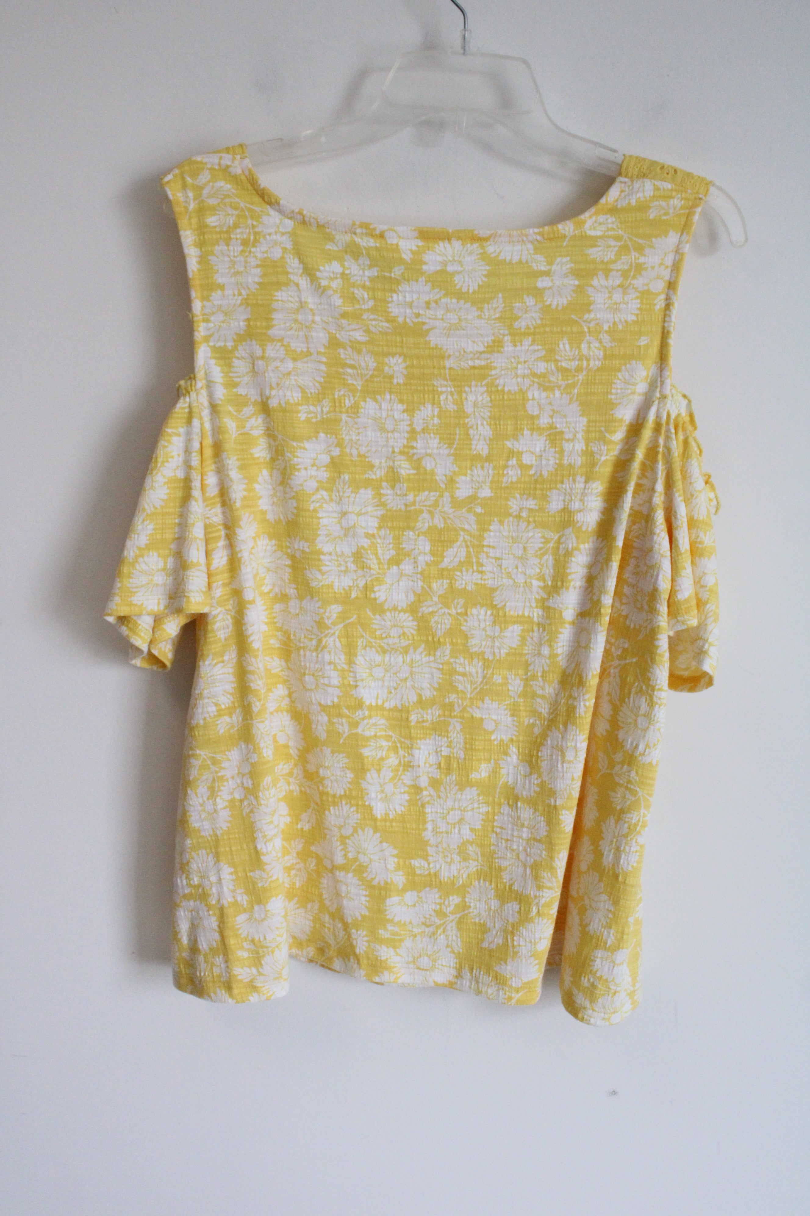 Lauren Conrad Yellow Cold Shoulder Top | XL